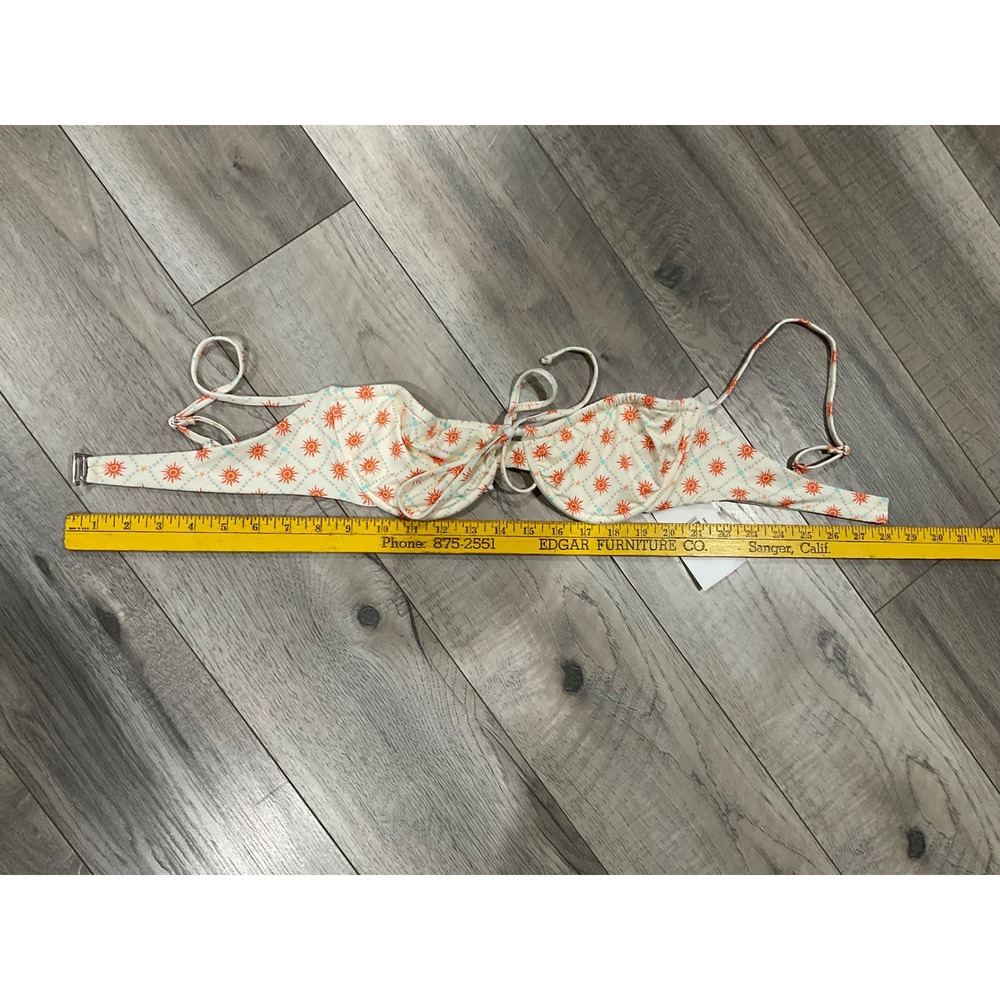 Dippin' Daisy's Emma Bikini Top Sun Print Underwire Cream Orange Large - Picture 6 of 6